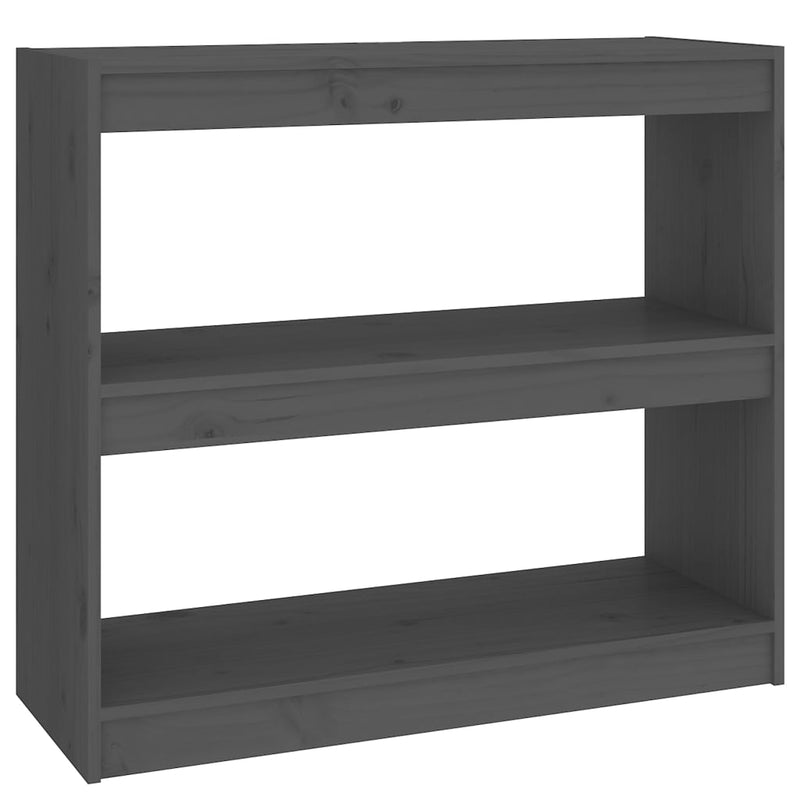 Boekenkast/kamerscherm 80x30x71,5 cm massief grenenhout grijs MeubelReus