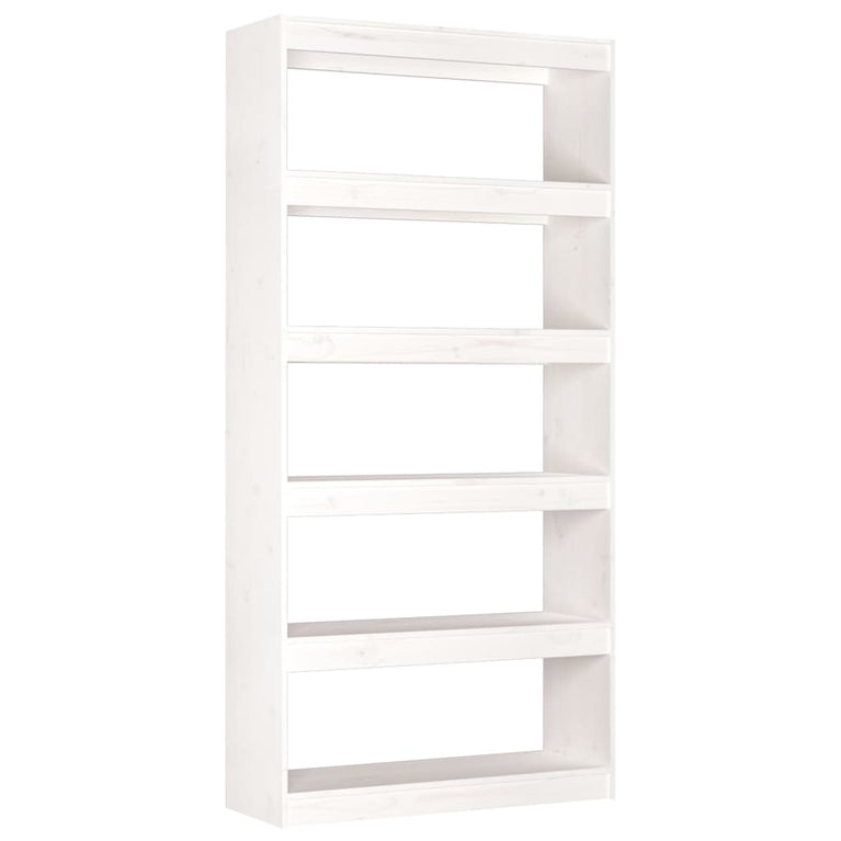 Boekenkast/kamerscherm 80x30x167,4 cm massief grenenhout wit MeubelReus