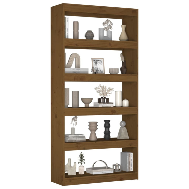 Boekenkast/kamerscherm 80x30x167,4 cm grenenhout honingbruin