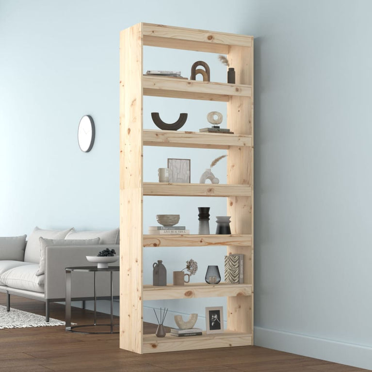 Boekenkast/kamerscherm 80x30x199,5 cm massief grenenhout MeubelReus