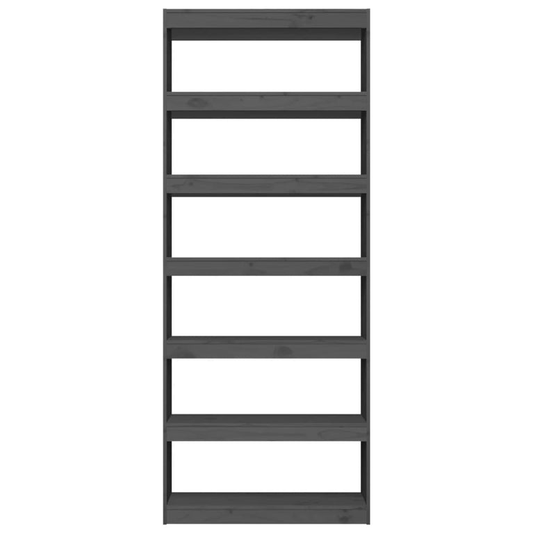 Boekenkast/kamerscherm 80x30x199,5 cm massief grenenhout grijs MeubelReus