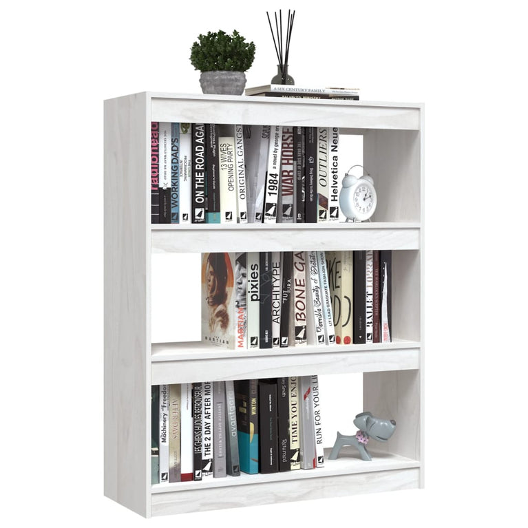 Boekenkast/kamerscherm 100x30x103 cm massief grenenhout wit MeubelReus