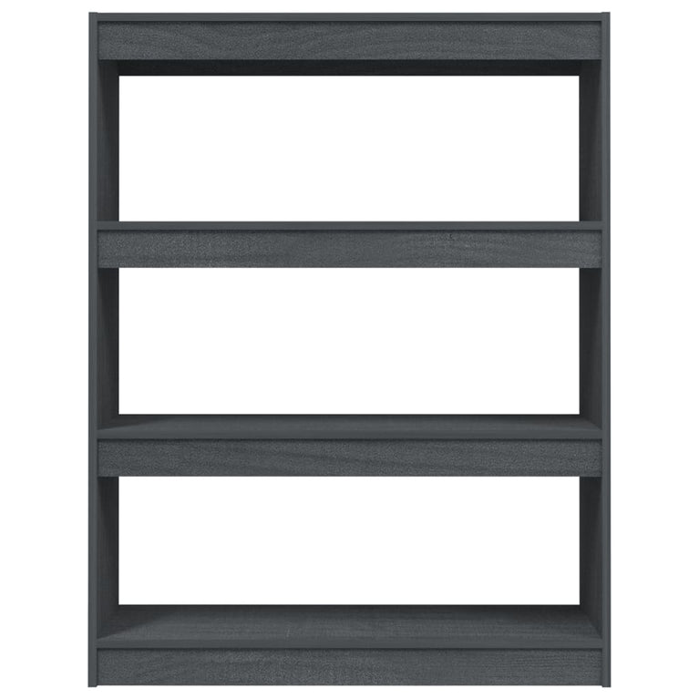 Boekenkast/kamerscherm 100x30x103 cm massief grenenhout grijs MeubelReus