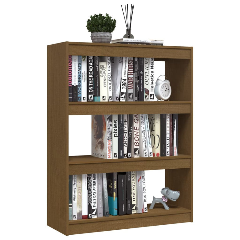 Boekenkast/kamerscherm 100x30x103 cm grenenhout honingbruin MeubelReus