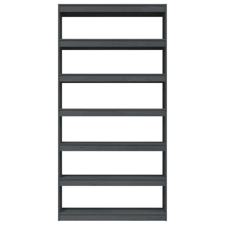 Boekenkast/kamerscherm 100x30x200 cm massief grenenhout grijs