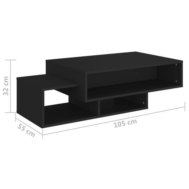 Salontafel 105x55x32 cm spaanplaat zwart MeubelReus