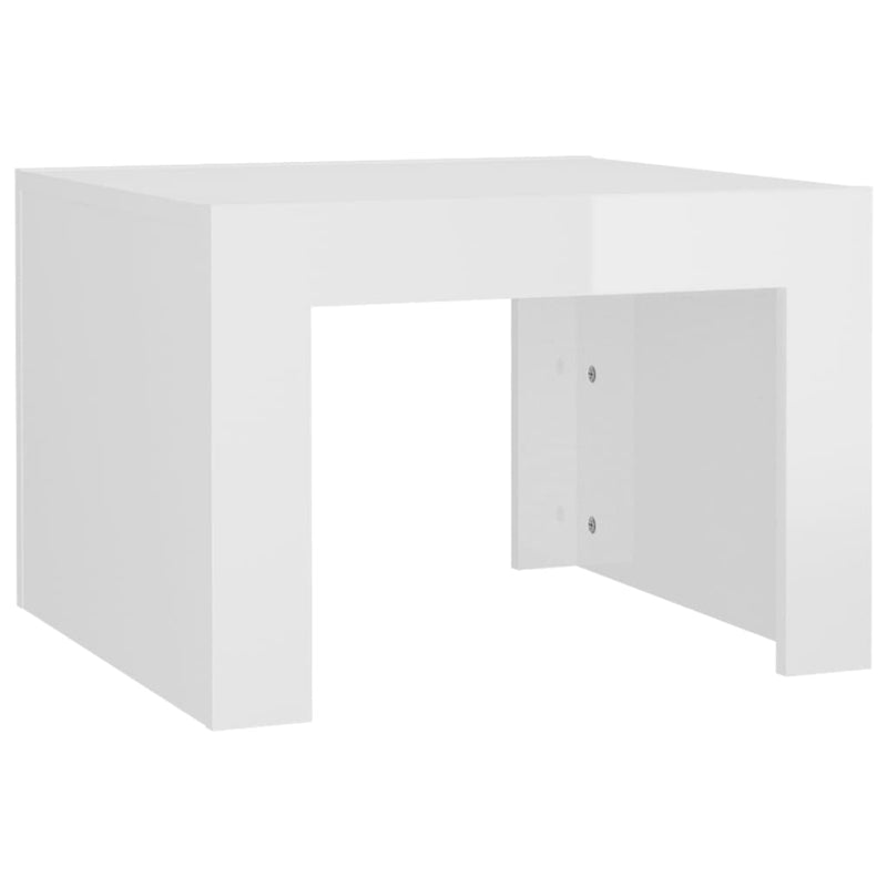 Salontafel 50x50x35 cm spaanplaat hoogglans wit MeubelReus