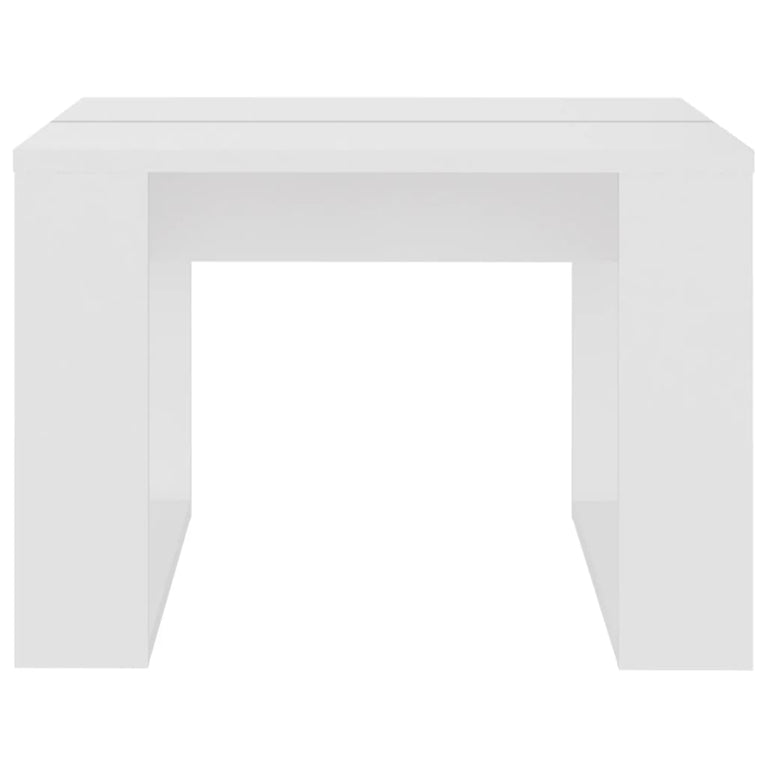 Bijzettafel 50x50x35 cm bewerkt hout wit MeubelReus