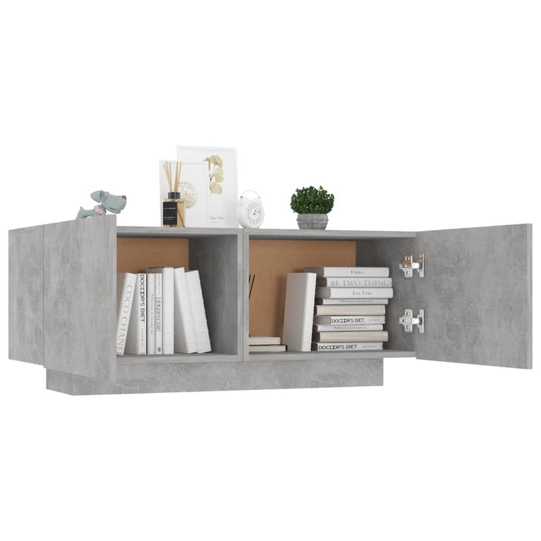 Nachtkastje 100x35x40 cm spaanplaat betongrijs MeubelReus