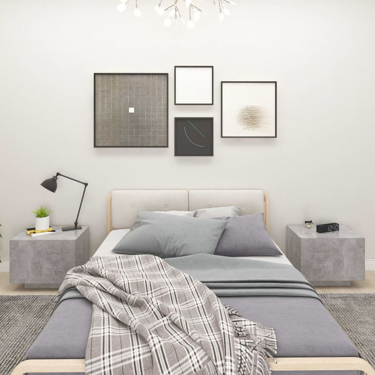 Nachtkastje 100x35x40 cm spaanplaat betongrijs MeubelReus
