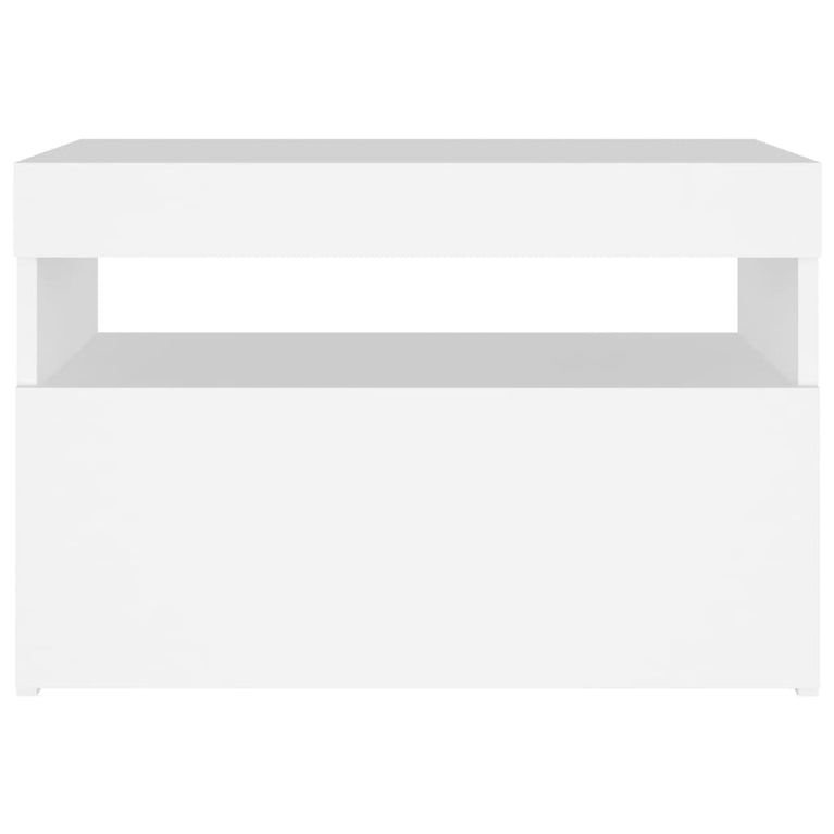 Nachtkastjes 2 st LED-verlichting 60x35x40 cm bewerkt hout wit MeubelReus