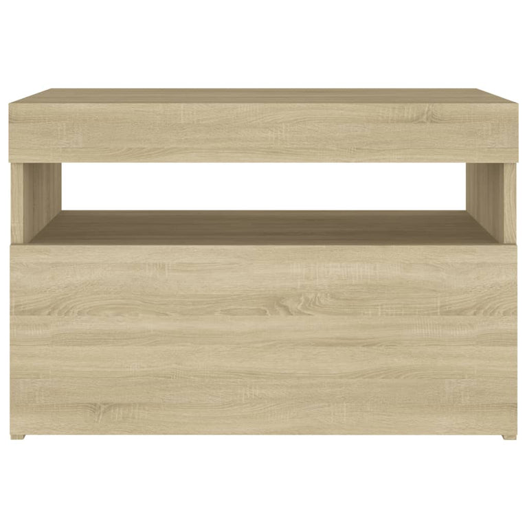 Nachtkastjes 2 st LED-verlichting 60x35x40 cm sonoma eikenkleur MeubelReus