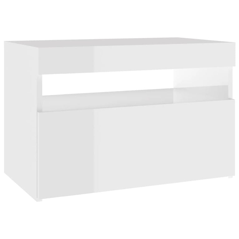 Nachtkastjes 2 st LED-verlichting 60x35x40 cm hoogglans wit MeubelReus