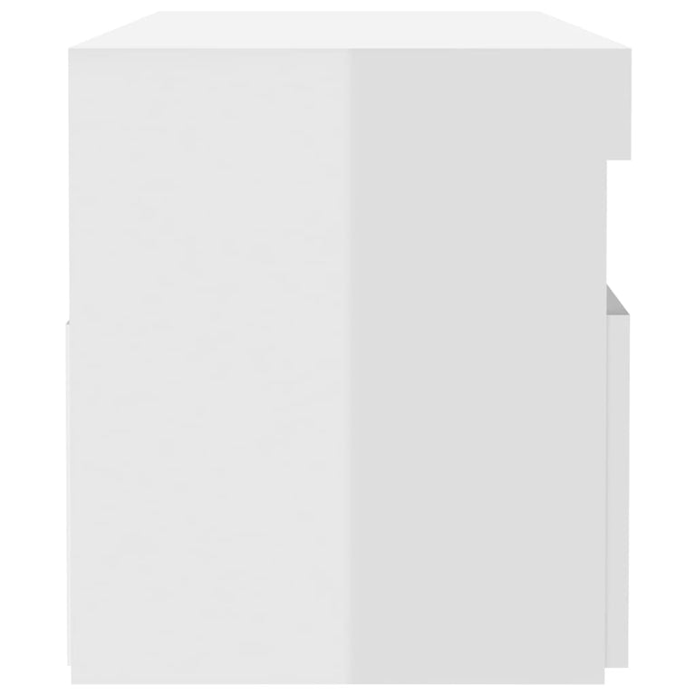 Nachtkastjes 2 st LED-verlichting 60x35x40 cm hoogglans wit MeubelReus