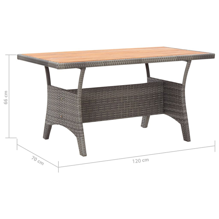 Tuintafel 120x70x66 cm massief acaciahout grijs MeubelReus