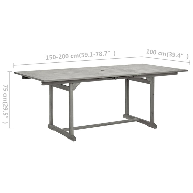 Tuintafel (150-200)x100x75 cm massief acaciahout MeubelReus