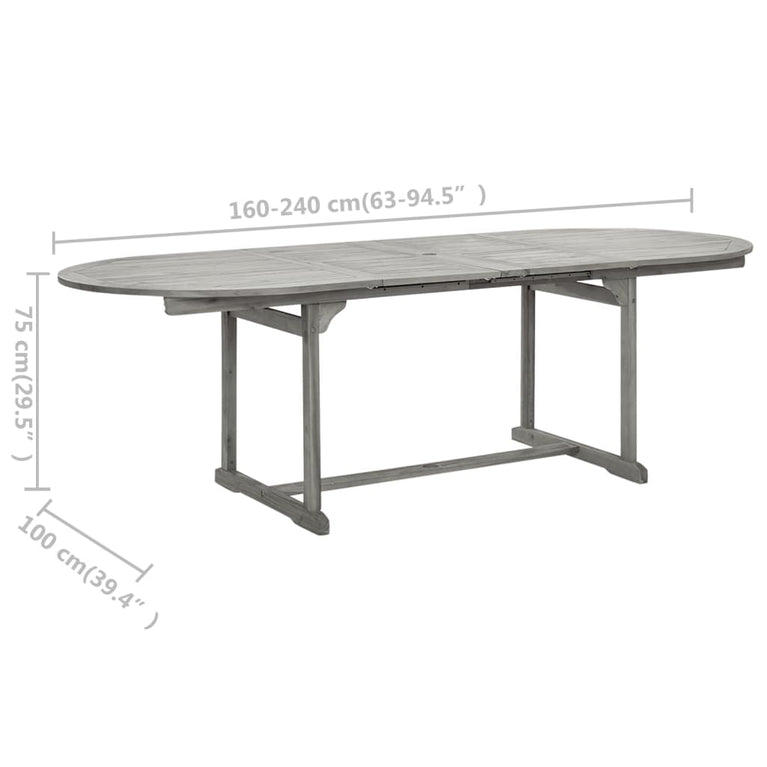 Tuintafel (160-240)x100x75 cm massief acaciahout MeubelReus