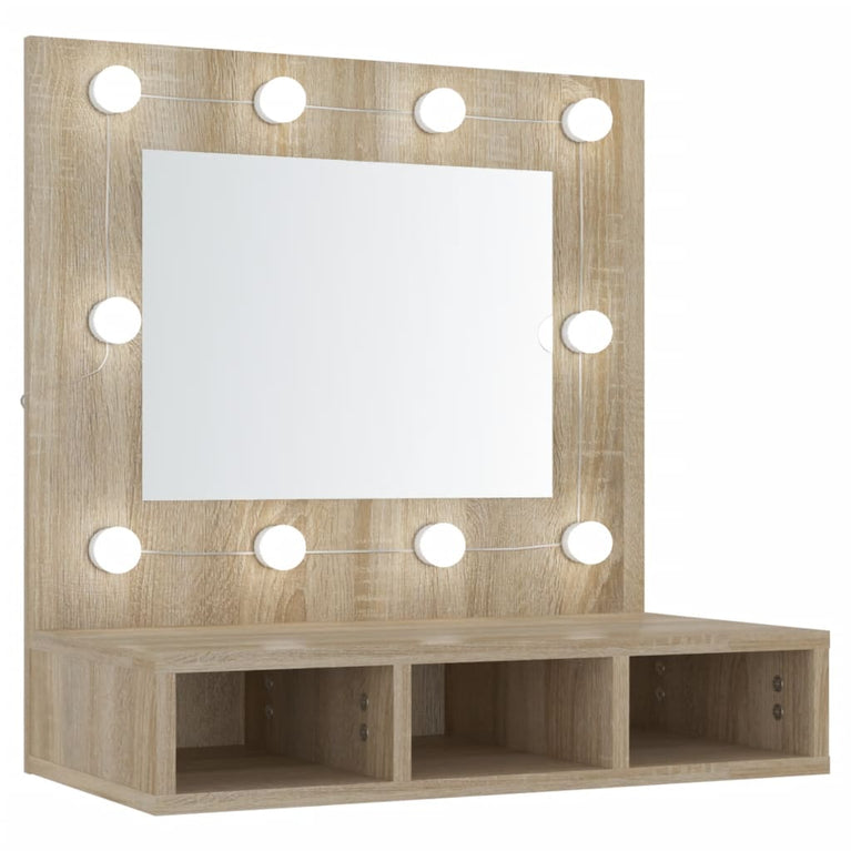 Spiegelkast met LED-verlichting 60x31,5x62 cm sonoma eikenkleur MeubelReus