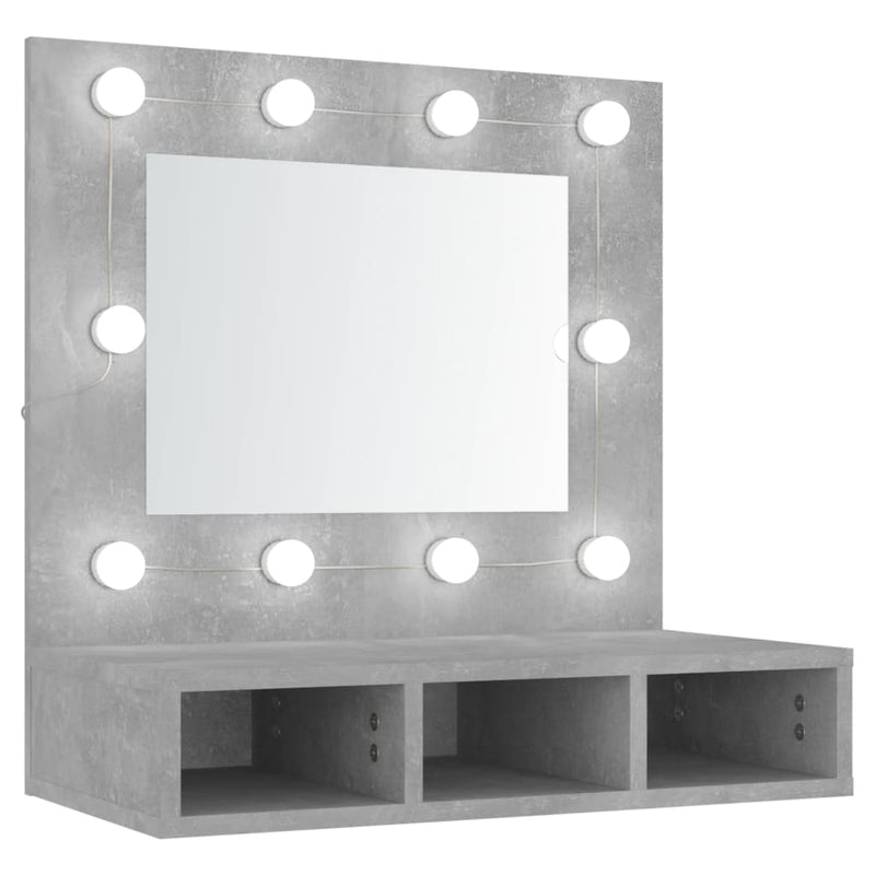 Spiegelkast met LED-verlichting 60x31,5x62 cm betongrijs MeubelReus