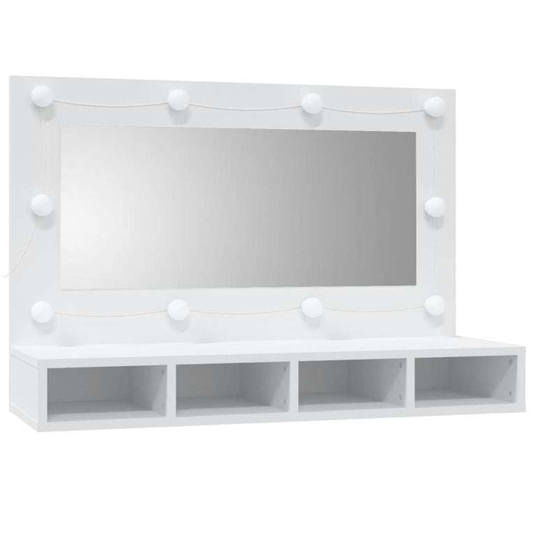 Spiegelkast met LED-verlichting 90x31,5x62 cm wit MeubelReus