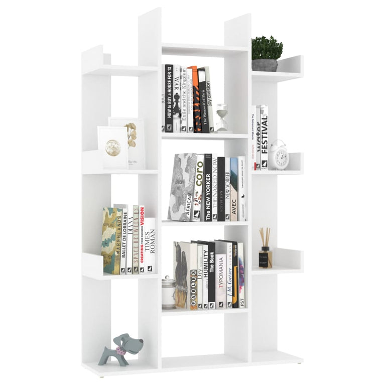 Boekenkast 86x25,5x140 cm bewerkt hout wit MeubelReus