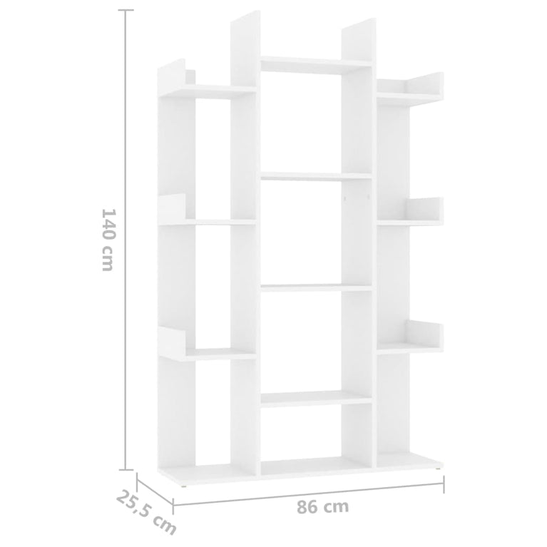 Boekenkast 86x25,5x140 cm bewerkt hout wit MeubelReus
