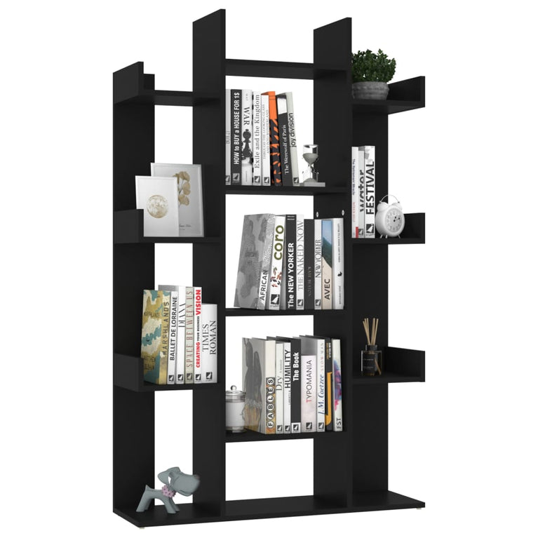 Boekenkast 86x25,5x140 cm spaanplaat zwart