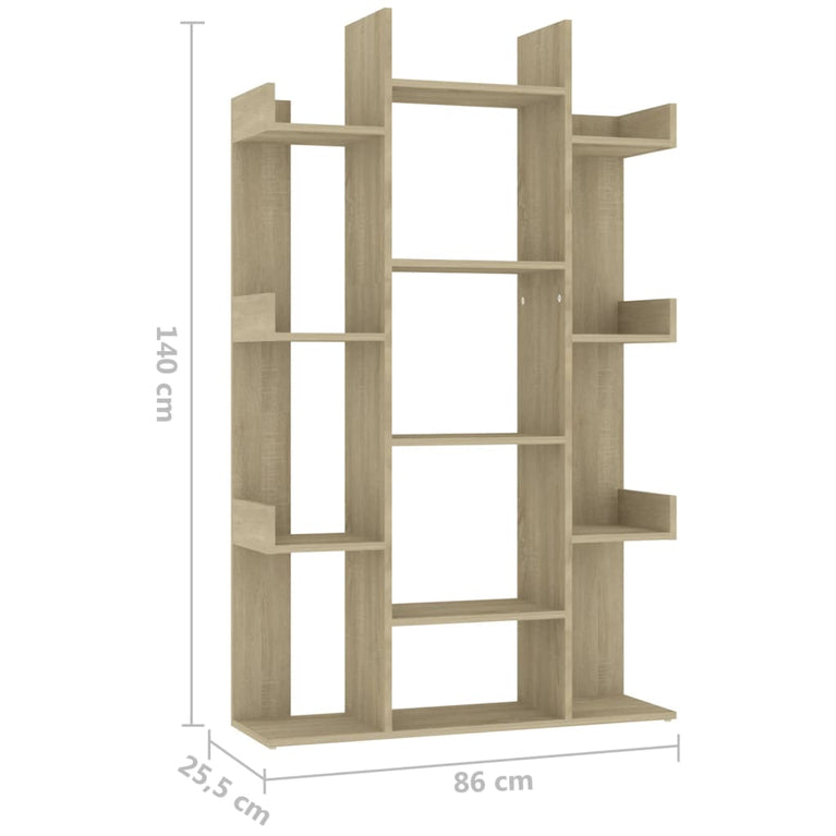Boekenkast 86x25,5x140 cm spaanplaat sonoma eikenkleurig MeubelReus