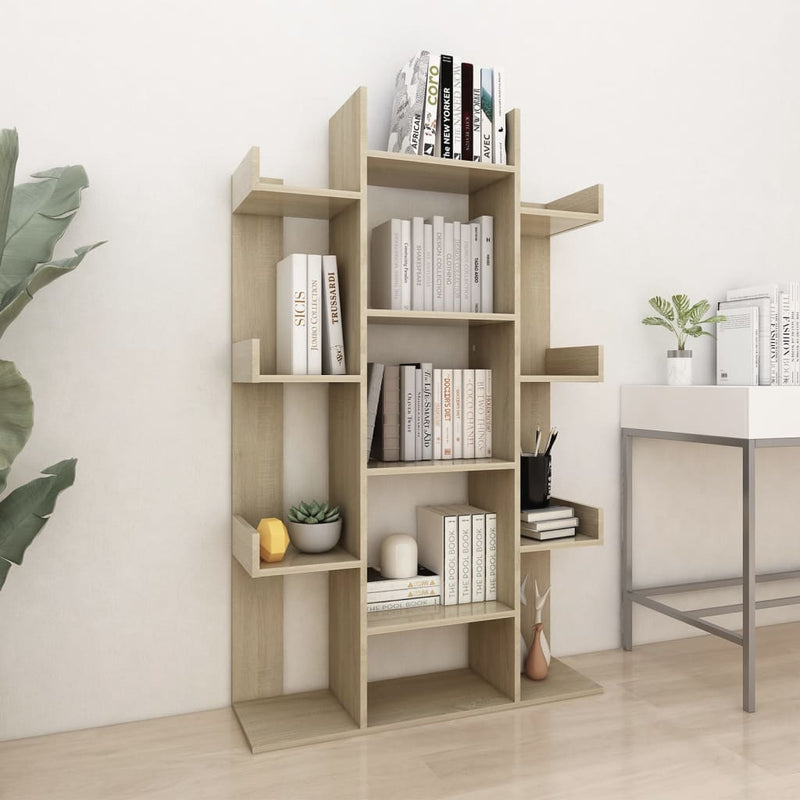 Boekenkast 86x25,5x140 cm spaanplaat sonoma eikenkleurig MeubelReus