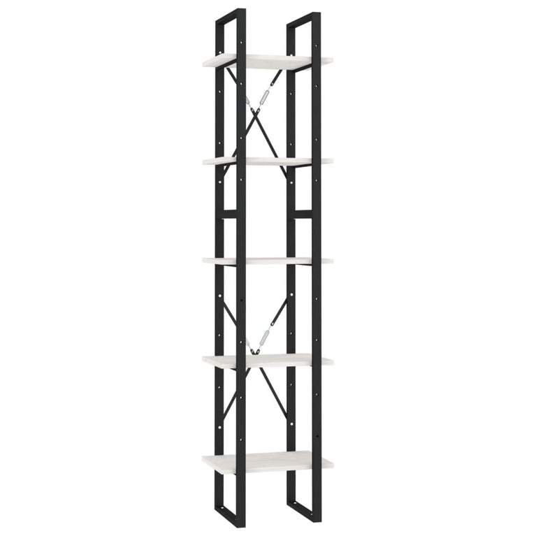 Boekenkast met 5 schappen 40x30x175 cm grenenhout wit MeubelReus