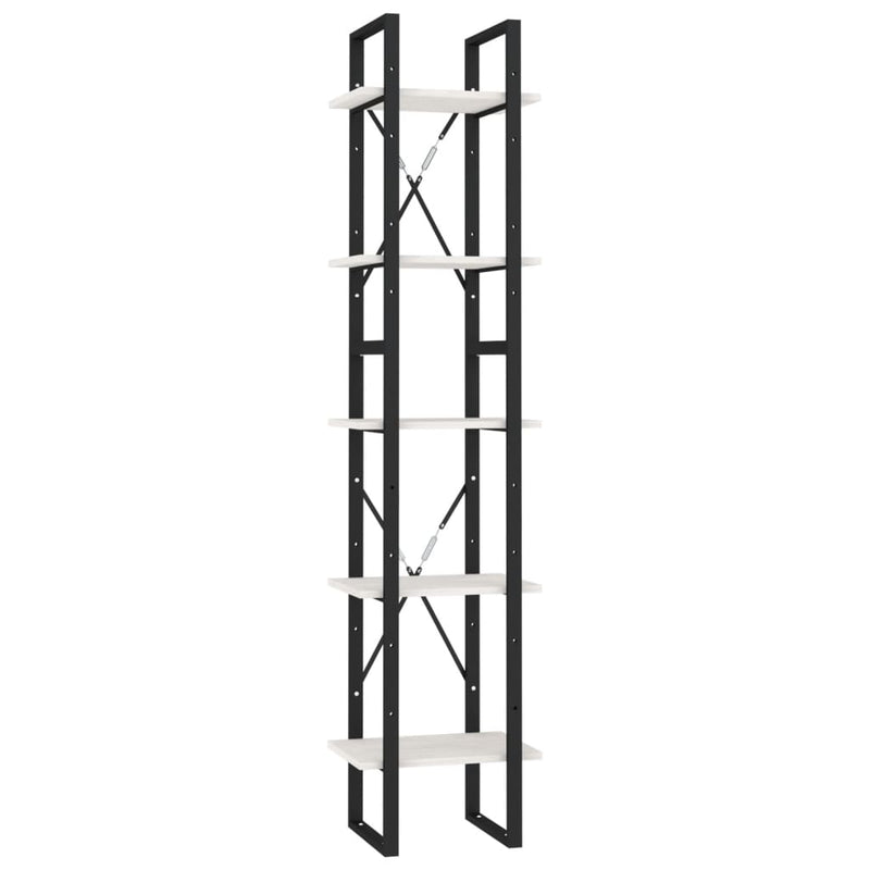 Boekenkast met 5 schappen 40x30x175 cm grenenhout wit MeubelReus