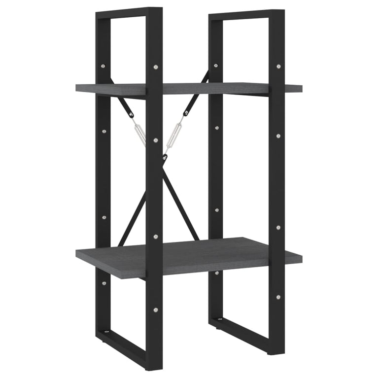 Boekenkast met 5 schappen 40x30x175 cm grenenhout grijs MeubelReus