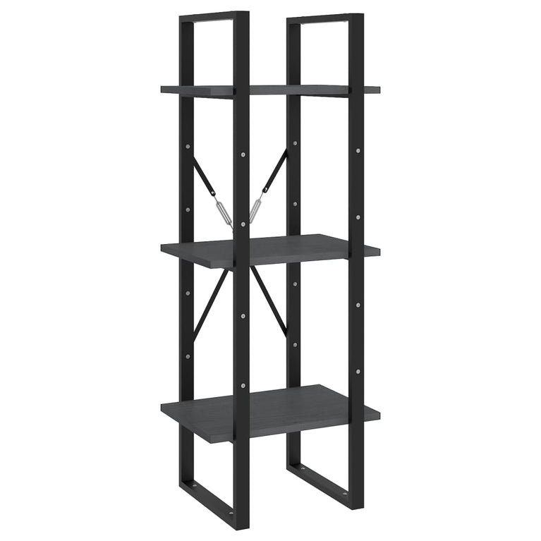 Boekenkast met 5 schappen 40x30x175 cm grenenhout grijs MeubelReus