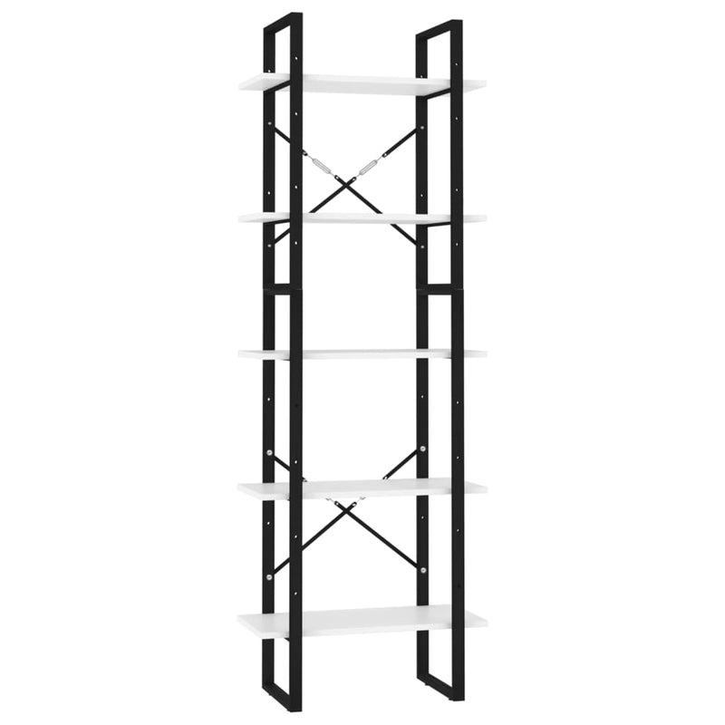 Boekenkast met 5 schappen 60x30x175 cm bewerkt hout wit MeubelReus