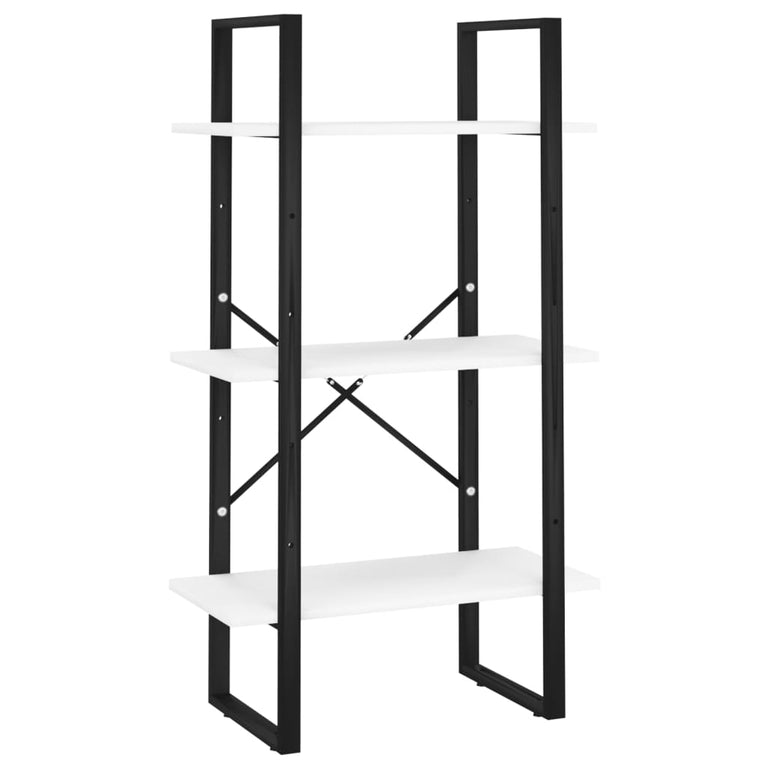 Boekenkast met 5 schappen 60x30x175 cm bewerkt hout wit MeubelReus