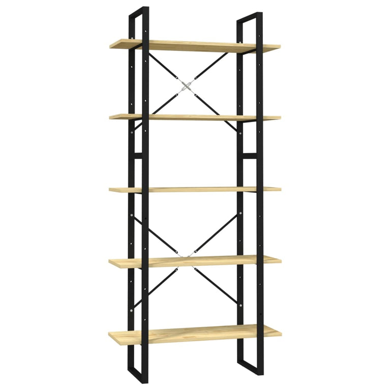 Boekenkast met 5 schappen 80x30x175 cm massief grenenhout MeubelReus