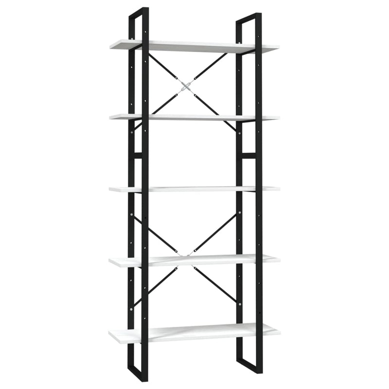 Boekenkast met 5 schappen 80x30x175 cm grenenhout wit MeubelReus