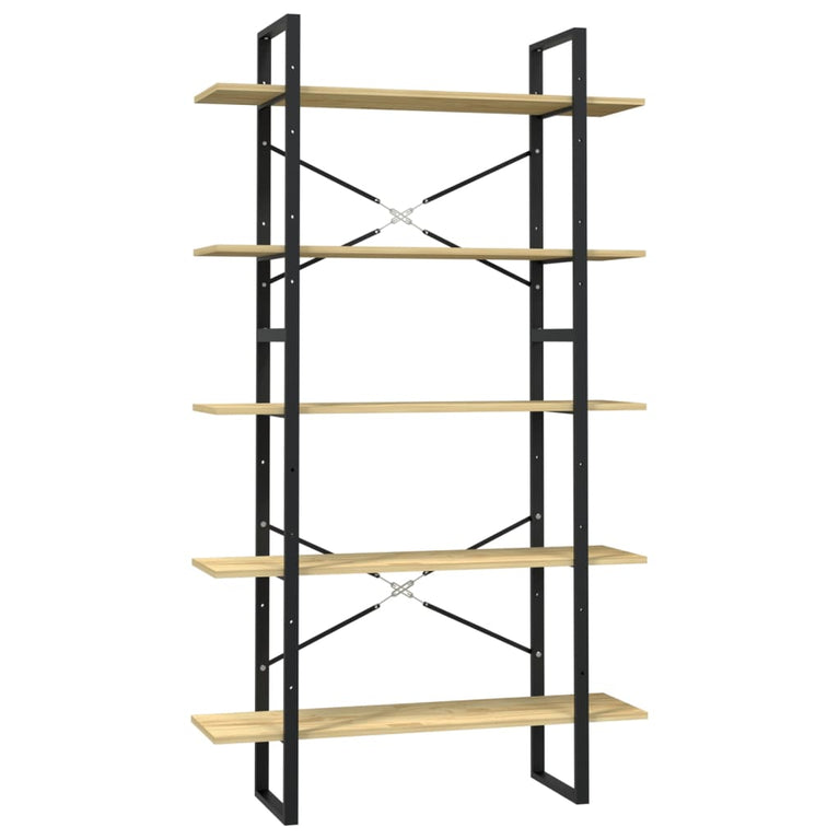 Boekenkast met 5 schappen 100x30x175 cm massief grenenhout MeubelReus