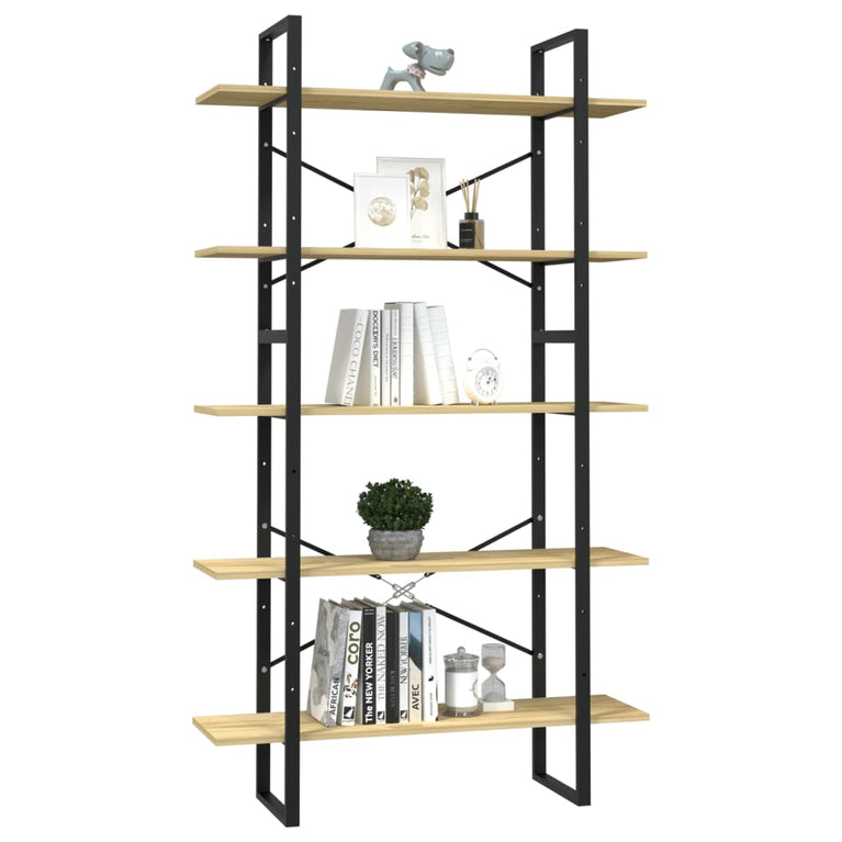 Boekenkast met 5 schappen 100x30x175 cm massief grenenhout MeubelReus