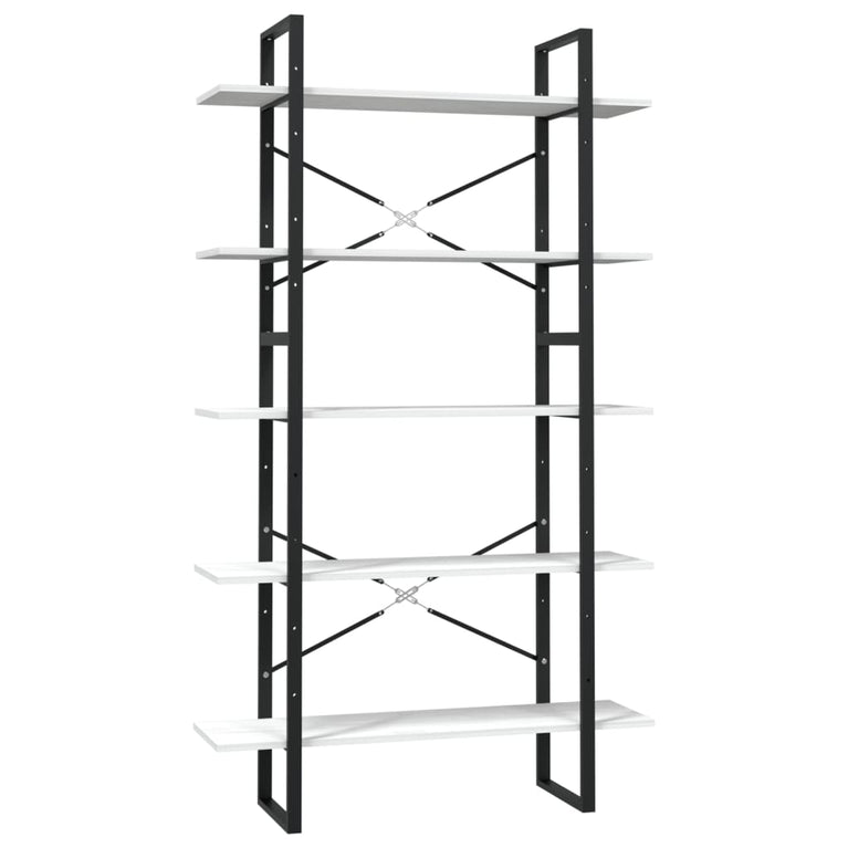 Boekenkast met 5 schappen 100x30x175 cm grenenhout wit MeubelReus