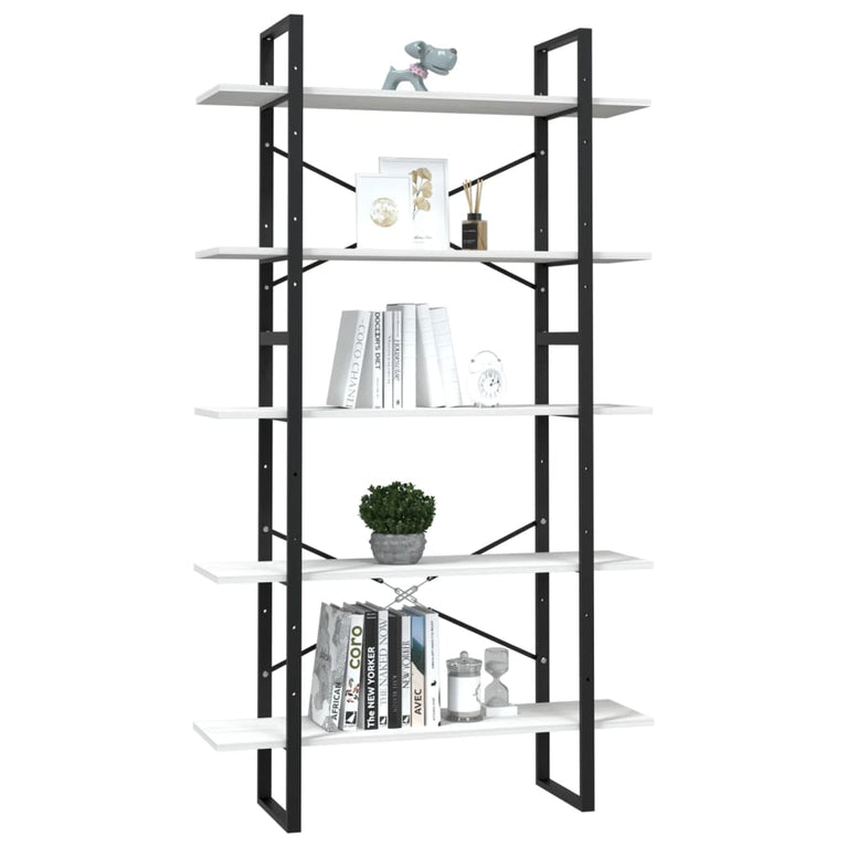 Boekenkast met 5 schappen 100x30x175 cm grenenhout wit MeubelReus