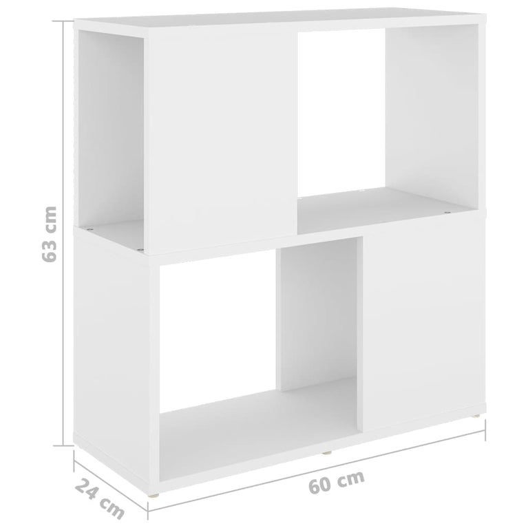 Boekenkast 60x24x63 cm bewerkt hout wit MeubelReus