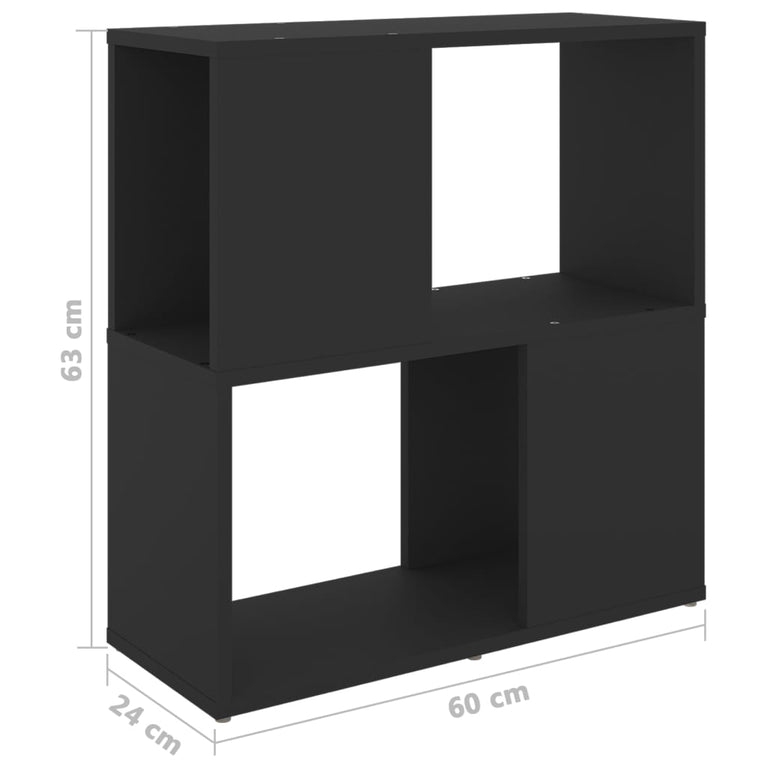 Boekenkast 60x24x63 cm spaanplaat zwart MeubelReus