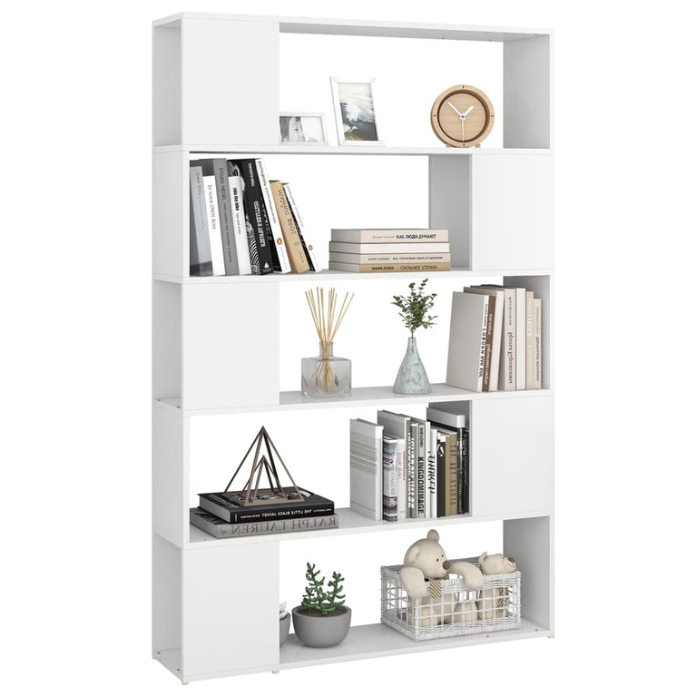 Boekenkast/kamerscherm 100x24x155 cm bewerkt hout wit