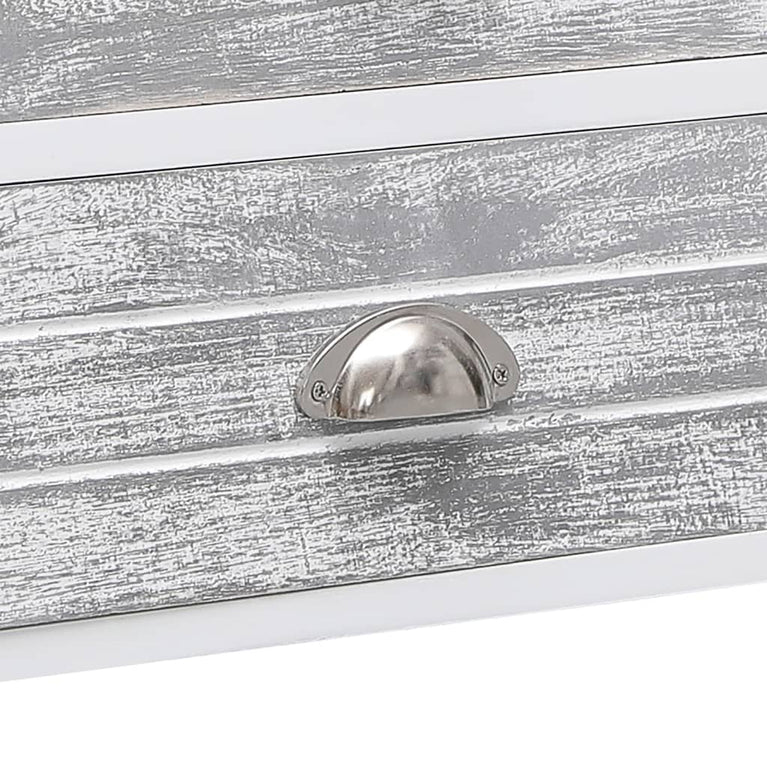 Tv-meubel 108x30x40 cm massief paulowniahout wit en grijs MeubelReus