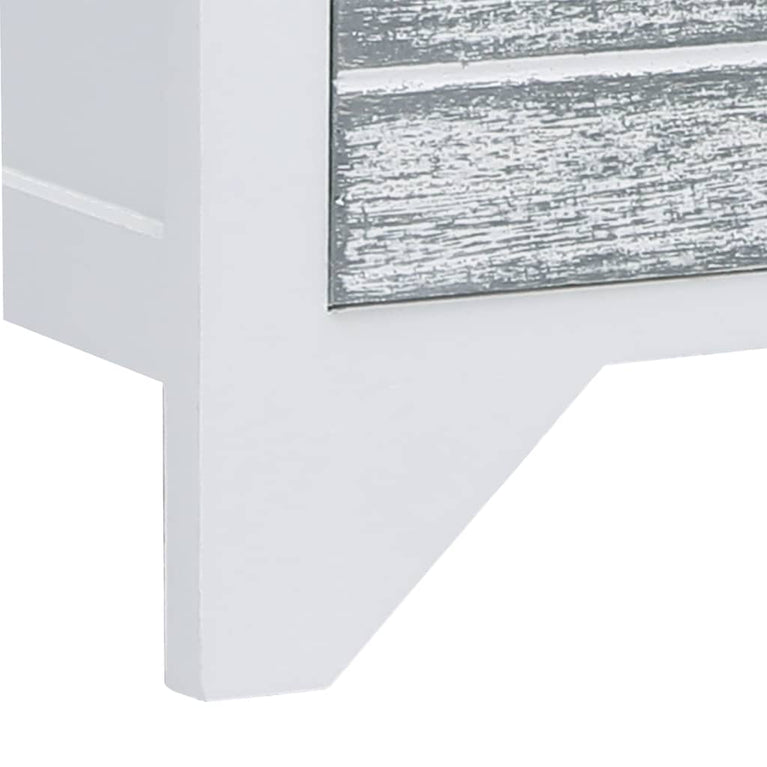 Tv-meubel 108x30x40 cm massief paulowniahout wit en grijs MeubelReus