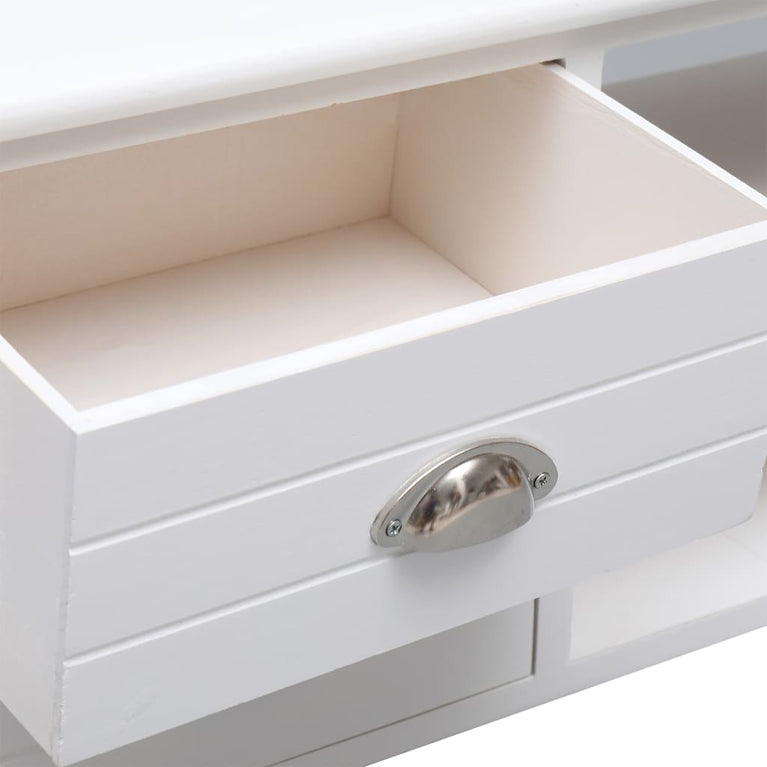Tv-meubel 108x30x40 cm massief paulowniahout wit MeubelReus