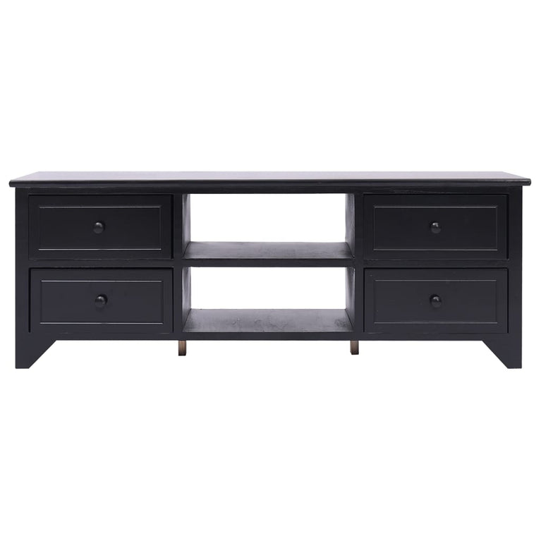 Tv-meubel 108x30x40 cm massief paulowniahout zwart MeubelReus