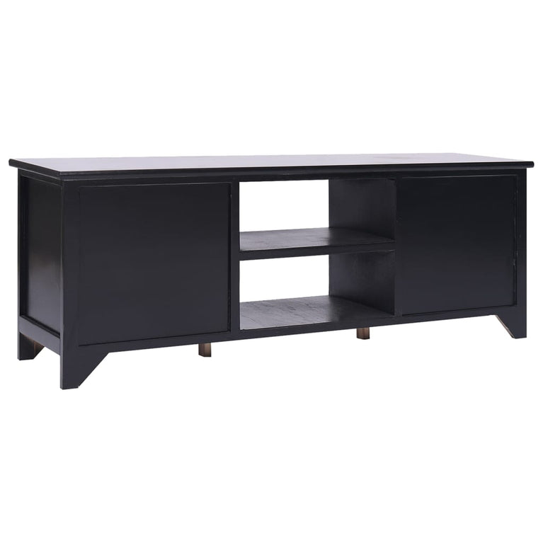 Tv-meubel 108x30x40 cm massief paulowniahout zwart MeubelReus