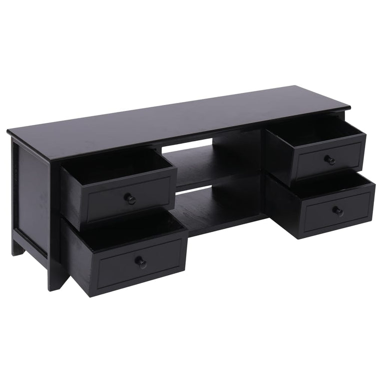 Tv-meubel 108x30x40 cm massief paulowniahout zwart MeubelReus